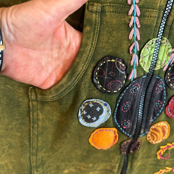 Rising International W Size XL Zip Tunic Hoodie Jacket Boho Hippie Ren Fair Art - Picture 11 of 13